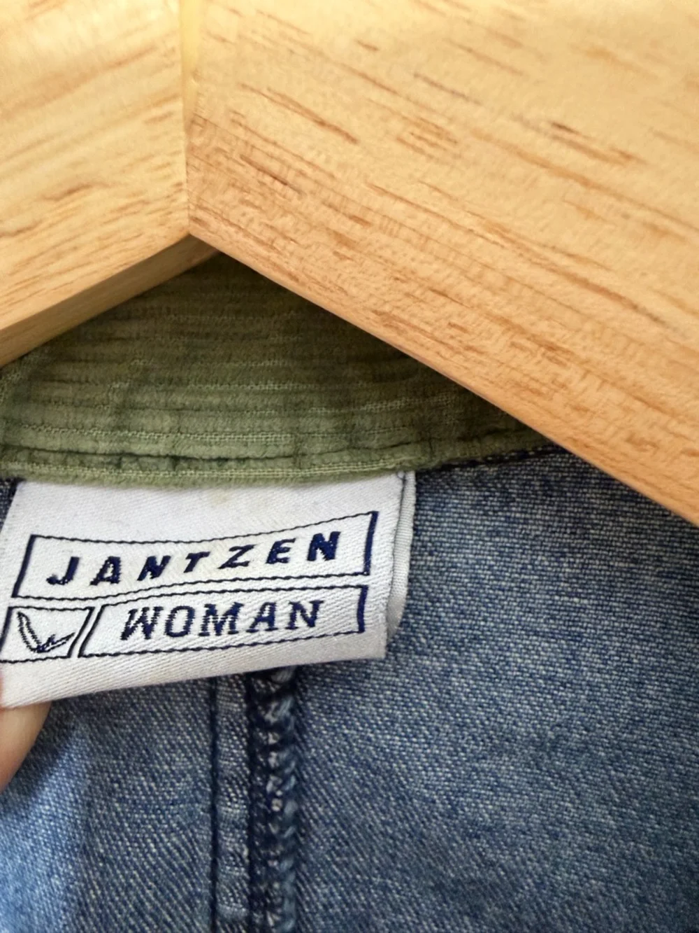 Vintage Janzten Denim Chore Coat Jean Barn Jacket Corduroy Cuffs Collar XL - Picture 3 of 10
